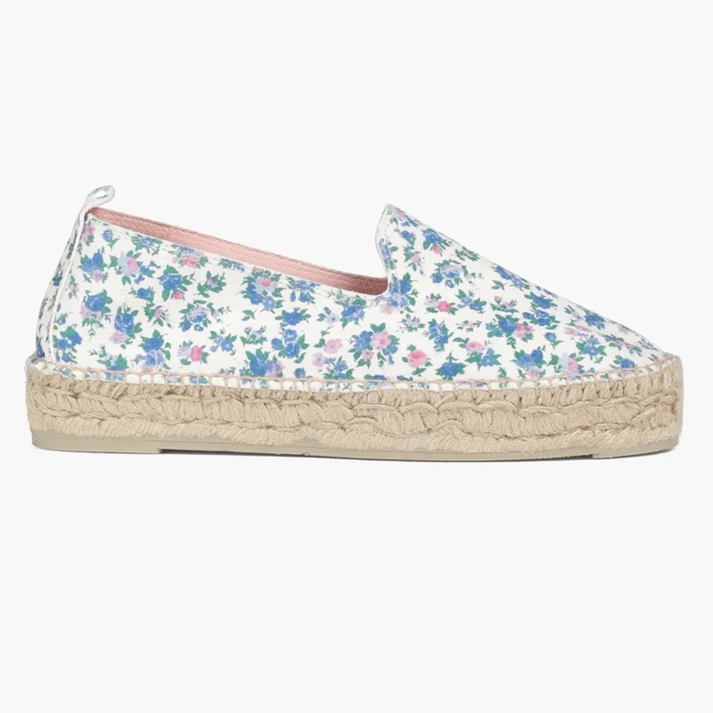 LoveShackFancy Floral Espadrilles in Blue and White - Picture 3 of 16